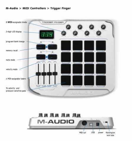 MIDI MPD M-Audio Trigger Finger,MPC